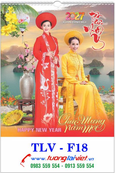 In Lịch lo xo 7 tờ Áo dài