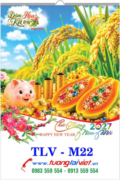 In Lịch lo xo 7 tờ Bốn mùa bội thu