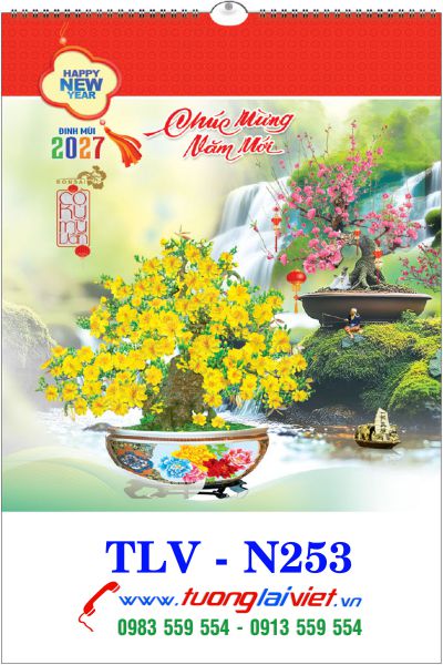 In Lịch lo xo 7 tờ Bon sai