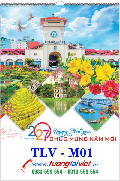 In Lịch lo xo 7 tờ Cảnh đẹp quê hương