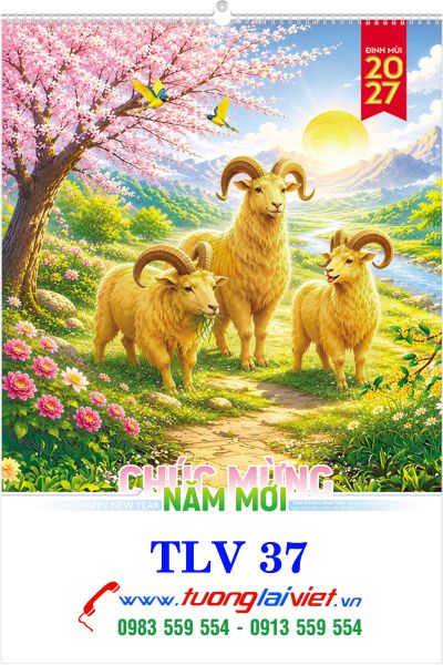 In Lịch lo xo 7 tờ Lộc xuân