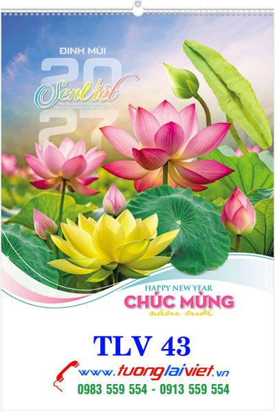 In Lịch lo xo 7 tờ Sen Việt