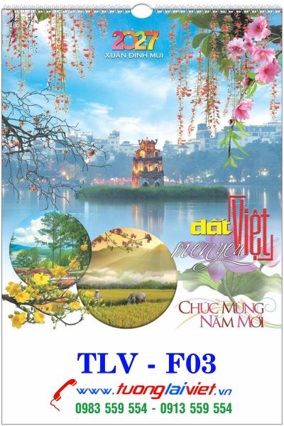 In Lịch lo xo 7 tờ Thắng cảnh Việt Nam