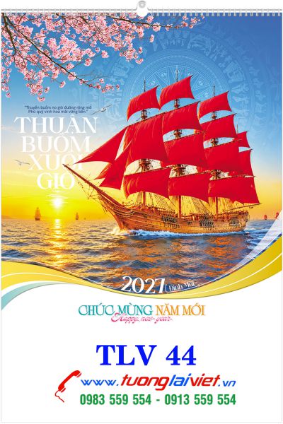 In Lịch lo xo 7 tờ Thuyền buồm