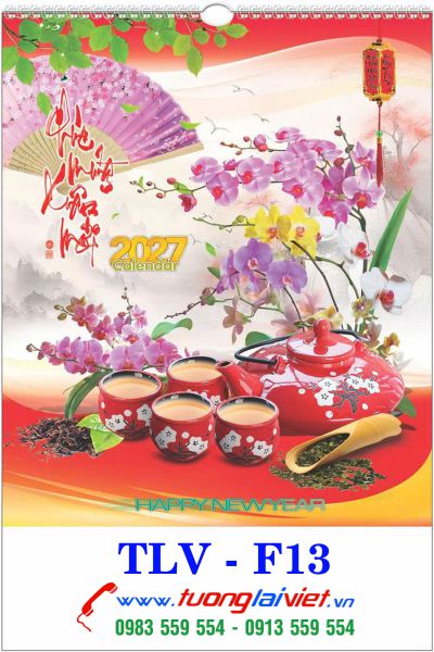 In Lịch lo xo 7 tờ Trà đạo