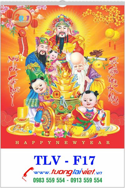 In Lịch nẹp thiếc Phúc lộc thọ