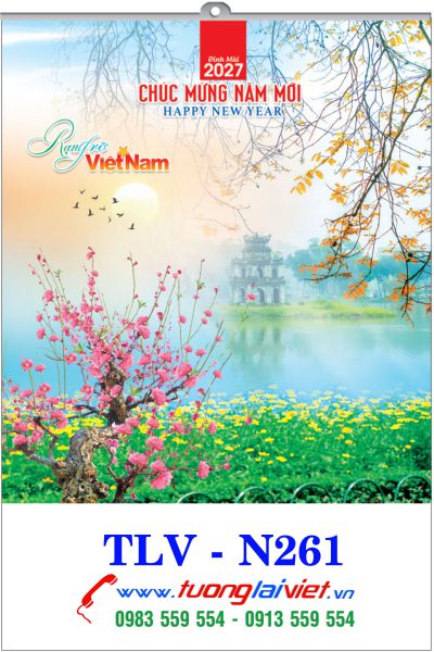 In Lịch treo tường 5 tờ Phong cảnh
