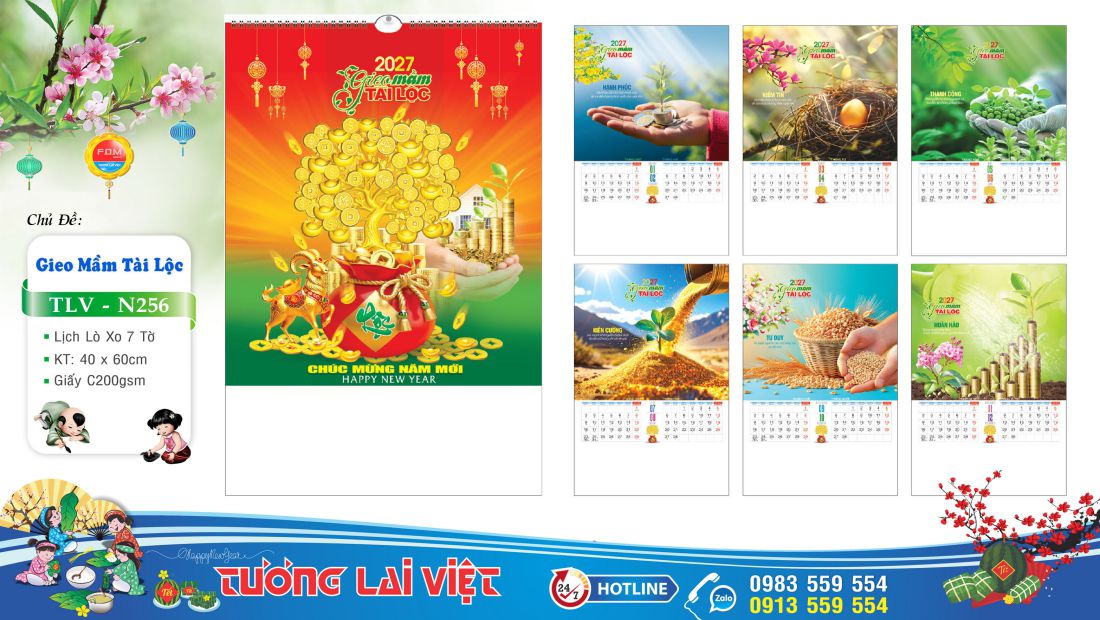 Lịch lo xo 7 tờ Sắc màu cuộc sống