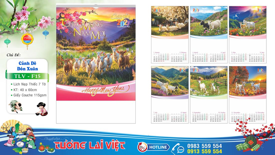Lịch nẹp thiếc Xuân thịnh vượng