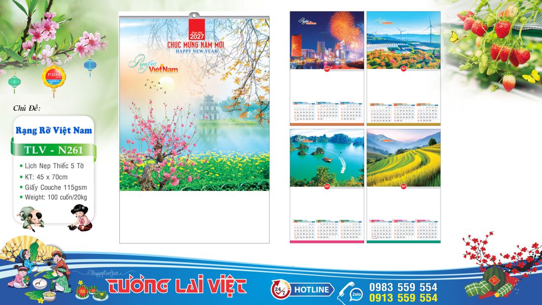 Lịch treo tường 5 tờ Phong cảnh